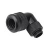 PC Water Cooling Two Touch Fitting G1 4 Thread 90 Degrees Elbow Connector for 14MM Tube Black