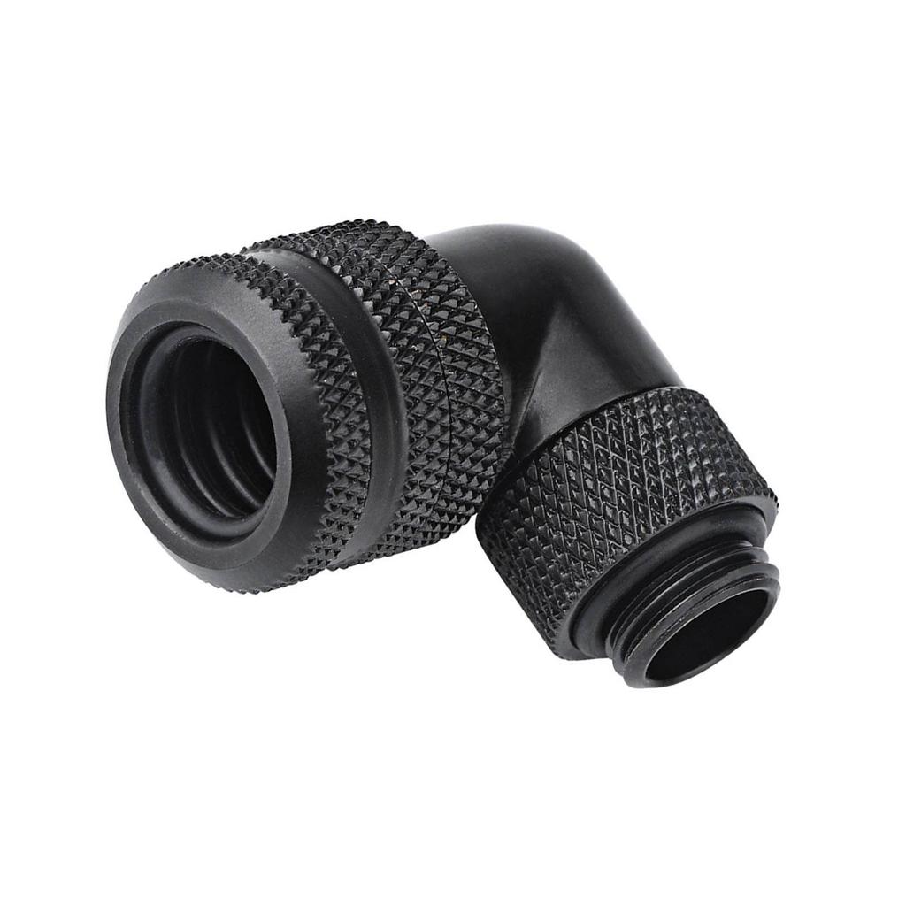 PC Water Cooling Two touch Fitting G1 4 Thread 90 Degrees Elbow Connector for 14MM Tube Black