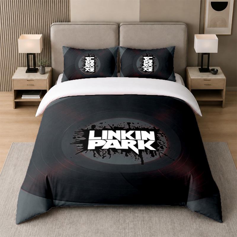 3-teiliges Bettwäsche-SetLinkin Park Weiche Bettlaken und zwei Kissenbezüge Heimschlafzimmer Dekor