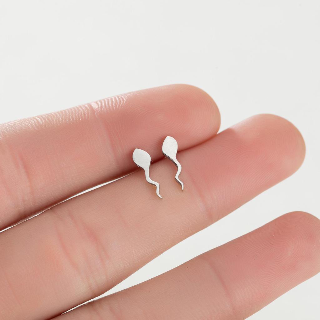 Unisex Stainless Steel Punk Musical Note Earrings with Whirlwind Design