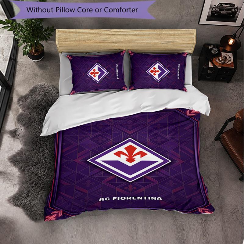 Fiorentina FC Themed Bedding 3Pcs Duvet Cover Set Decorative Bed Linen For Teen Room Home Decoration