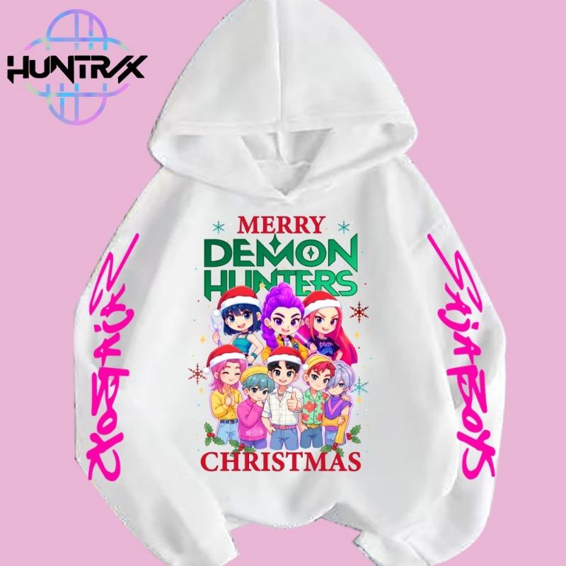 Christmas Fashion Women's Anime Clothing Kpop Devil Hunter Hoodie Casual Fashion Autumn Kids Sweatshirt