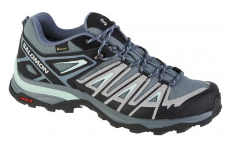 Women's Sneakers SALOMON X Ultra Pioneer Gtx W Mesh Waterproof Low Top Outdoor Shoes Women's Black Gray Green