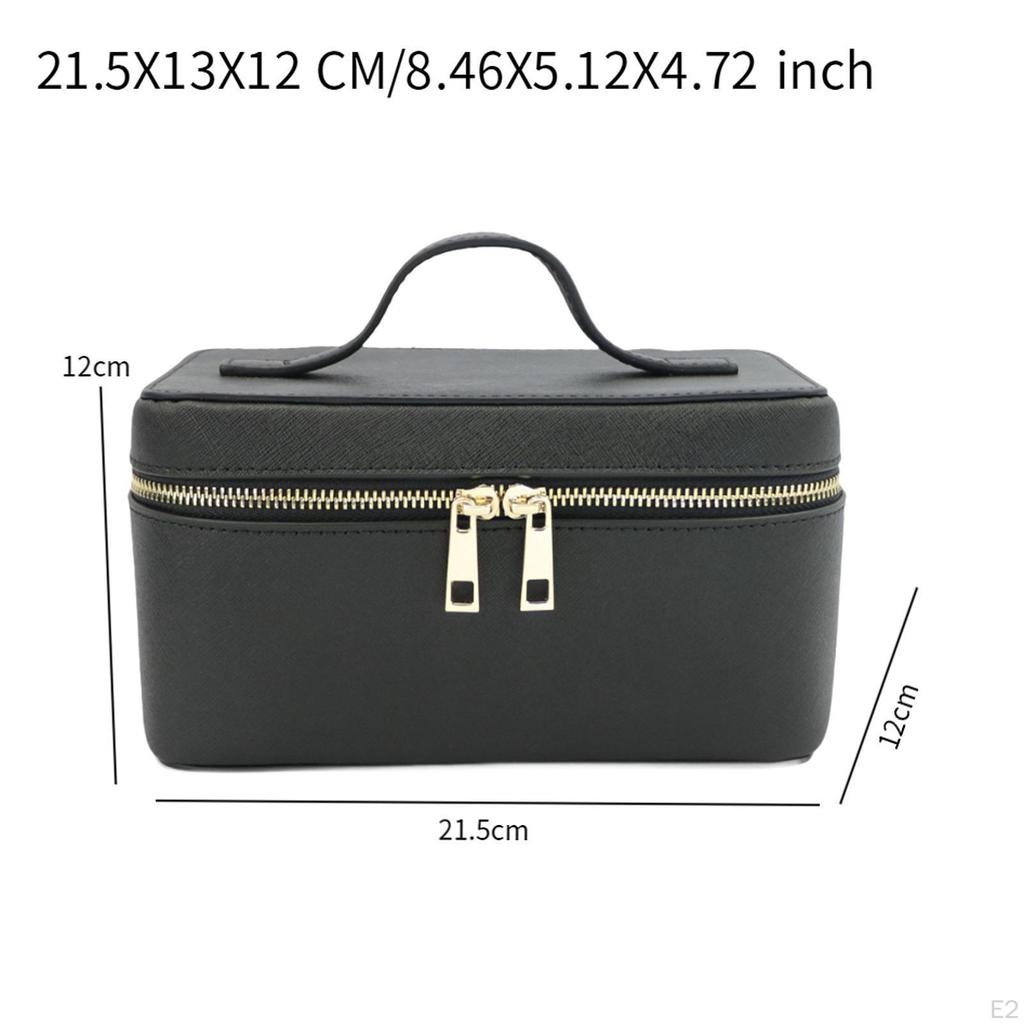 Chic Faux Leather Makeup Bag with Removable Dividers