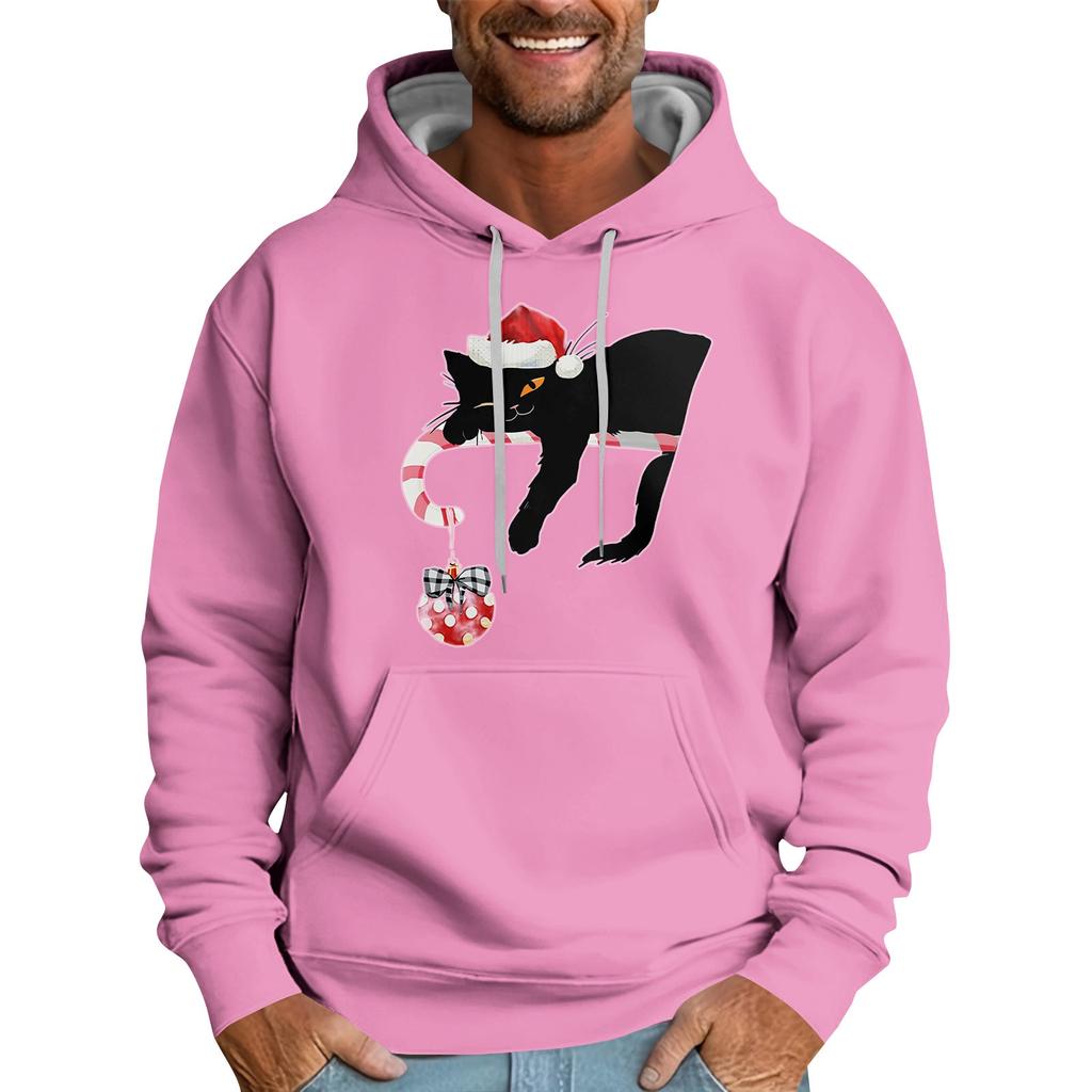 Christmas Print Loose Men's Hoodie