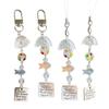 Multifunctional Acrylic Fish Bead Phone Chain Wind Chime Ornament Sturdy Key Ring Accessory for Smartphones