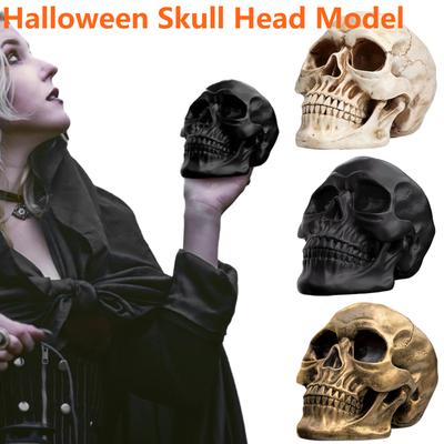 Halloween Skull Shaped Figurine Resin Horror Skull Statue Handicrafts Personalized Sculptures Ornaments for Holiday Party Decor