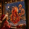 Holiday Glass Surface Decor 2027 Year of Goat Window Cling Lunar New Zodiac Decorative Shop Signs Sticker Flame Style Spring Festival Door for Home