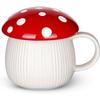 Keramiktasse in Pilzform mit Deckel - Einzigartige bunte Tasse für Kaffee, Tee, heiße Schokolade & mehr, Ungiftig spülmaschinenfest Kreativer Getränkehalter