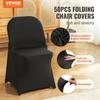 50PCS Black, Stretch Spandex Folding Chair Covers, Universal Fitted Chair Cover, Removable Washable Protective Slipcovers, for Wedding, Holiday,