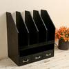 Premium Wooden Desktop File Organizer with Multi-Layer Drawers