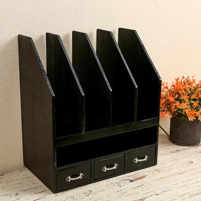 Premium Wooden Desktop File Organizer with Multi-Layer Drawers