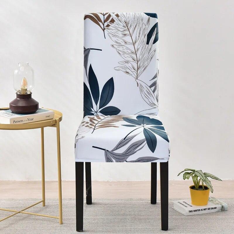 Spandex Wedding Chair Cover Lattice Floral Printed Seat Protector Slipcover for Hotel Banquet Housse De Chaise Dining Room Chair