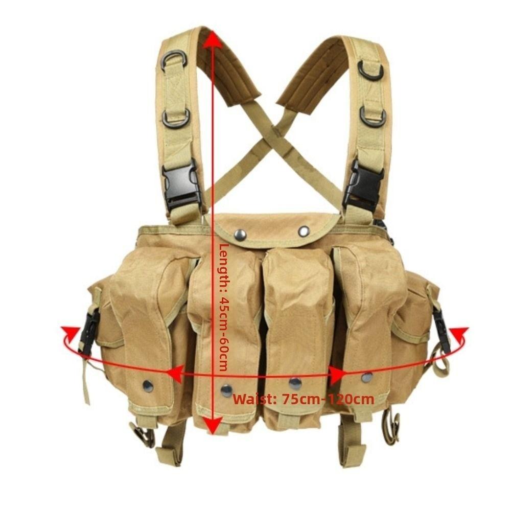 Large Capacity Climbing Chest Pocket 6-pockets Travel Storage Vest Bag Outdoor Vest Bag Hiking