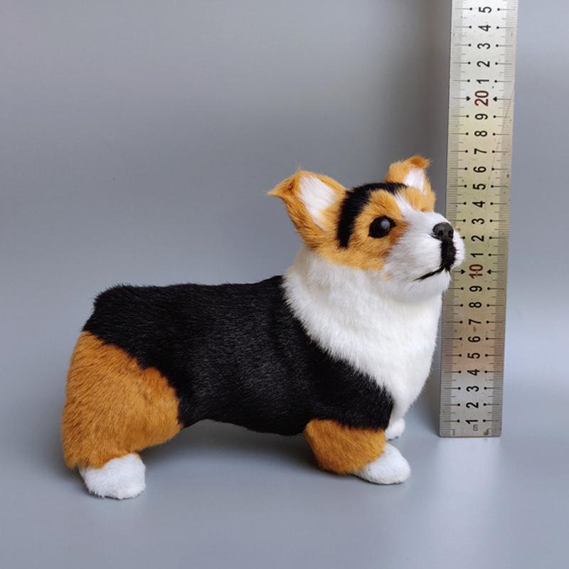 Cute Simulation Short-legged Corgi Dog Doll Animal Model Figurine Home Decor Ornaments Crafts Educational Figurines Toys Gift