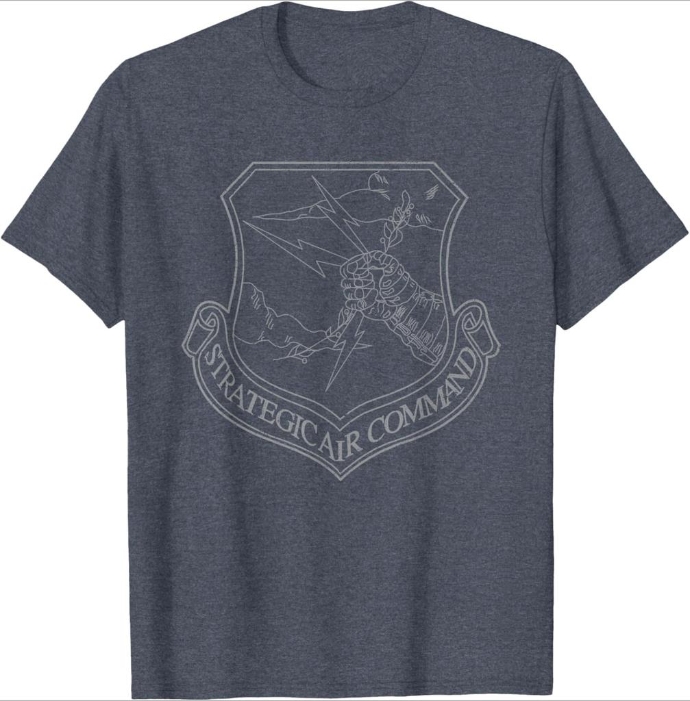 Strategic Air Command SAC Emblem Cold War Grunge design 100 cotton short sleeve Oneck casual printed mens Tshirt