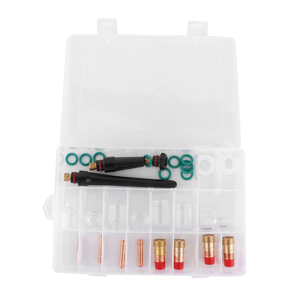 30pcs set Glass Cup Kit Heat Resistant 4# 5# 6# 7# 8# 10# 12# Accessories for TIG Welding Torch