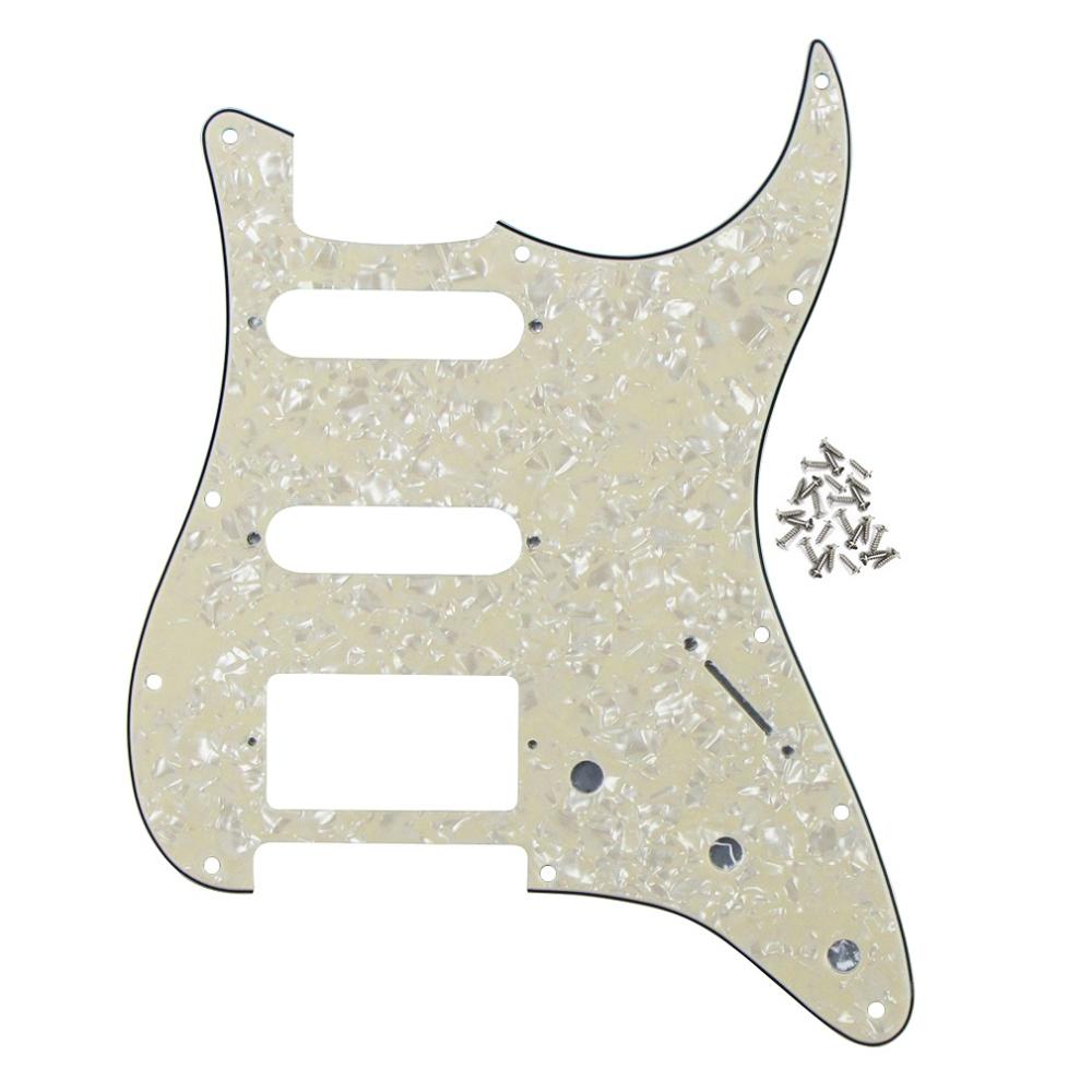 FLEOR 11 Holes HSS Electric Guitar Pickguard SSH Guard Scratch Plate & Screws fit ST Guitar Parts, 8 Colors Option