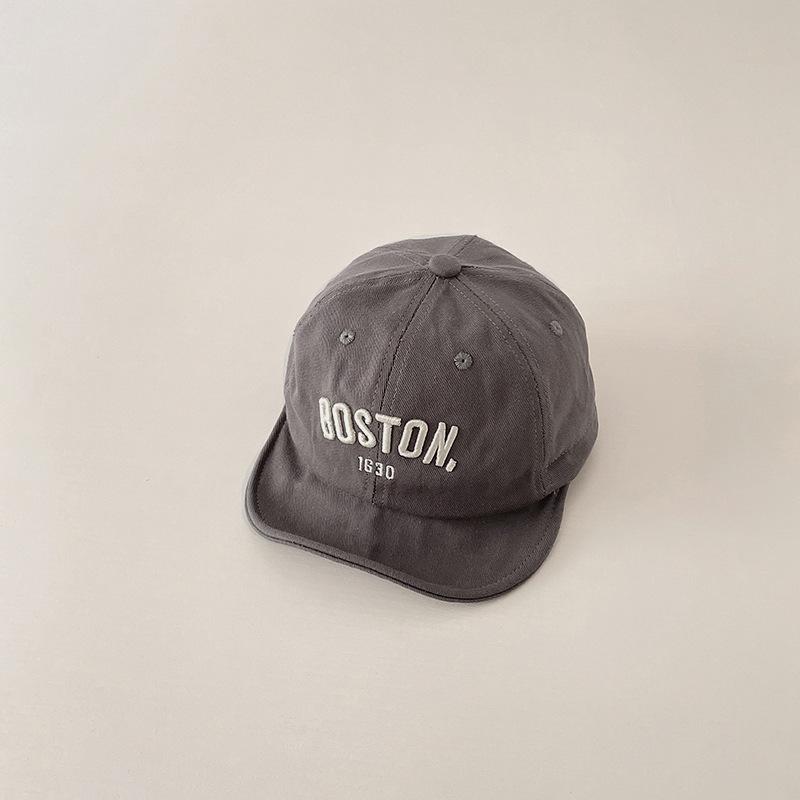 Korean Letter Baby Baseball Cap Simple Embroidered Peaked Hat for Boy Gril Summer Adjustable Soft Brim Kids Sun Hats Gorras