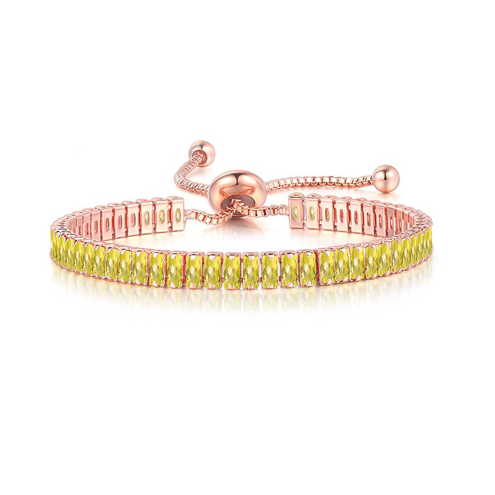 ZHOUYANG Tennis Bracelets For Women Square Multicolor Zircon Wedding Bride Adjustable Bracelet Jewelry DZH015