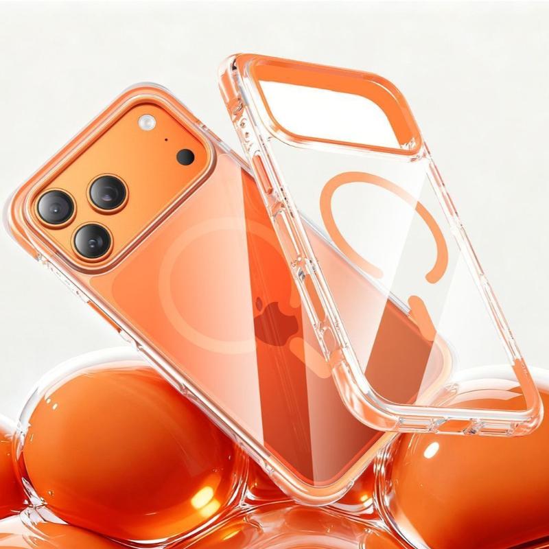 Two Tone Airbag Four Corner Transparent For Magsafe Case For iPhone 17 16 15 Pro Max Magnetic Charge Shockproof Cover