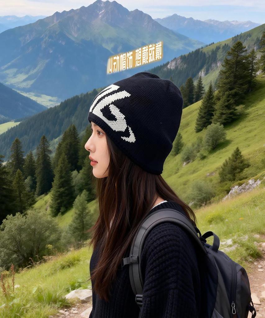 Men's & Women's Large Wool Knit Hat for Autumn/Winter - Mountain Style, Outdoor Climbing, Skiing, & Mountaineering.