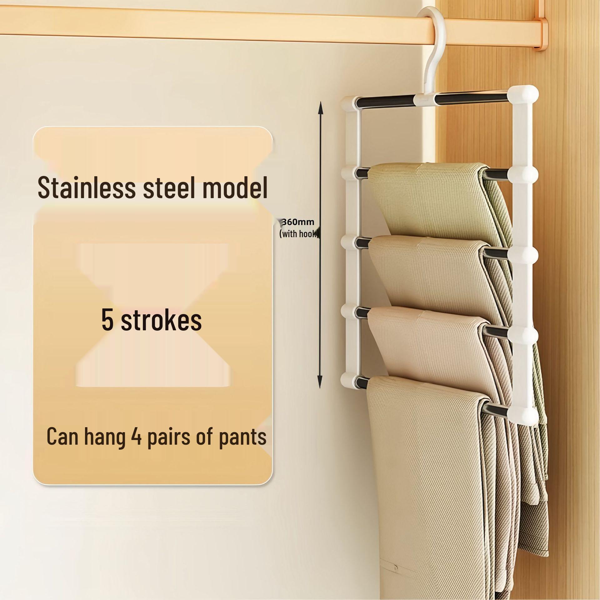 Cloud Ladder Multi-Layer Non-Slip Pant Rack: Multi-Functional Folding Hanger for Seamless, Anti-Slip Storage of Pants. Box