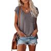 Womens' Fashionable And Casual Solid-color Basic V-neck Short-sleeved Top