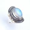Natural Moonstone Handmade Solid Ring 925 Sterling Silver Fine Jewelry Statement Engagement Rings for Women