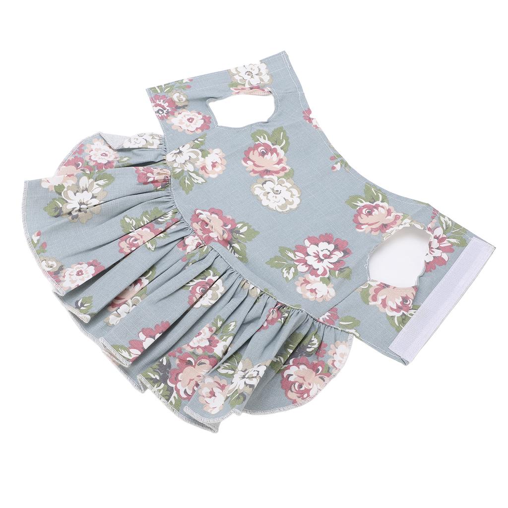 Pet Floral Dress Breathable Cotton Dog Sundress for Daily Wear Party Wedding WalkingM