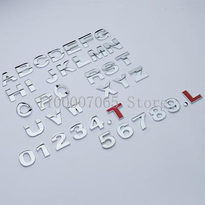 25mm Doe-het-zelf Metalen Letters Cijfers Auto Embleem voor Alle Auto's Naamplaat Logo Alfabet Telefoon Website Reclame Sticker Chroom Zwart
