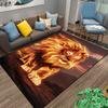 Fiery Lion Print Carpet with Bold Design in Warm Tones Suitable for use as an anti-slip for living room bedroom sofas