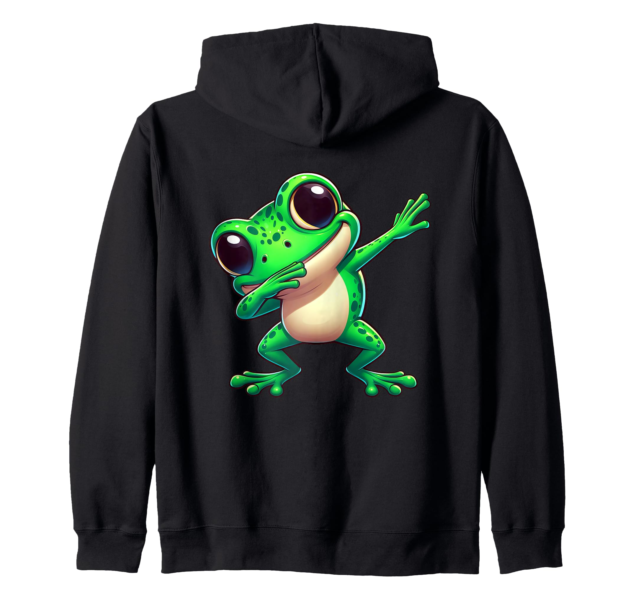 

Funny and cute dubbing frog cartoon dance zip hoodie чёрный