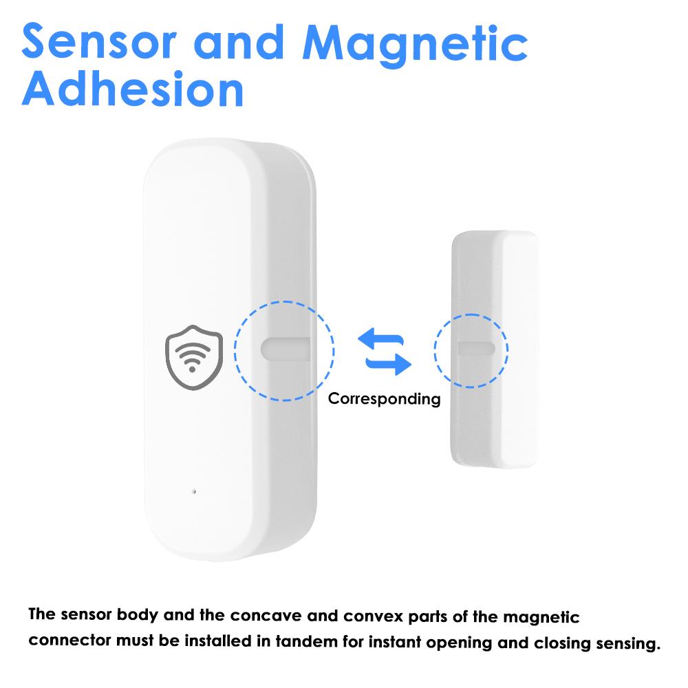 Tuya WiFi or Zigbee Door/Window Sensor Smart Home Open/Closed Alarm Security System Smart Life Remote Monitoring