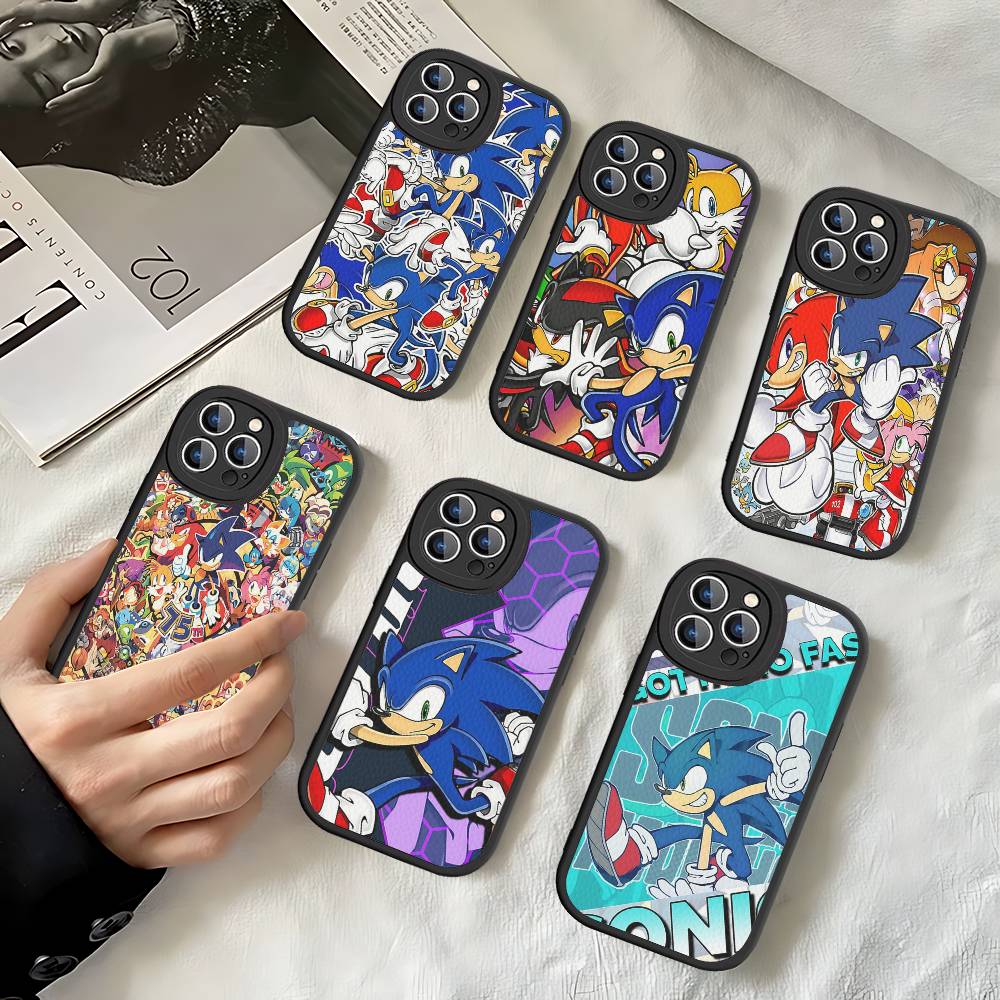 Anime S-Sonic H-HedgehogES Phone Case For IPhone 16 15 14 13 Pro Max 11 12 Plus Leather Silicone Cover