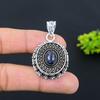 Lapis Lazuli Gemstone Handmade 925 Sterling Silver Jewelry Pendant 1.77" I6G87