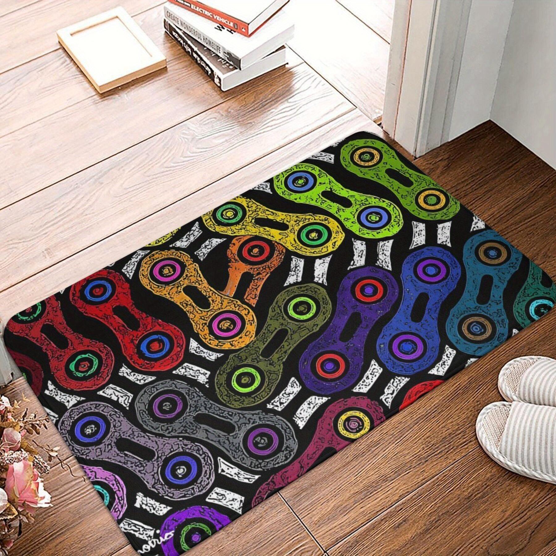 

Chain Gang Inspired Non-Slip Bath Mat - Machine Washable Lightweight Polyester Mat with Rubber Backing, Irregular Shape for Bath 40x60cm