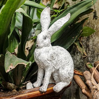 Creative Yard White Rabbit Ornaments Park Props Garden Rabbit Statue Home Courtyard Decoration Ornaments