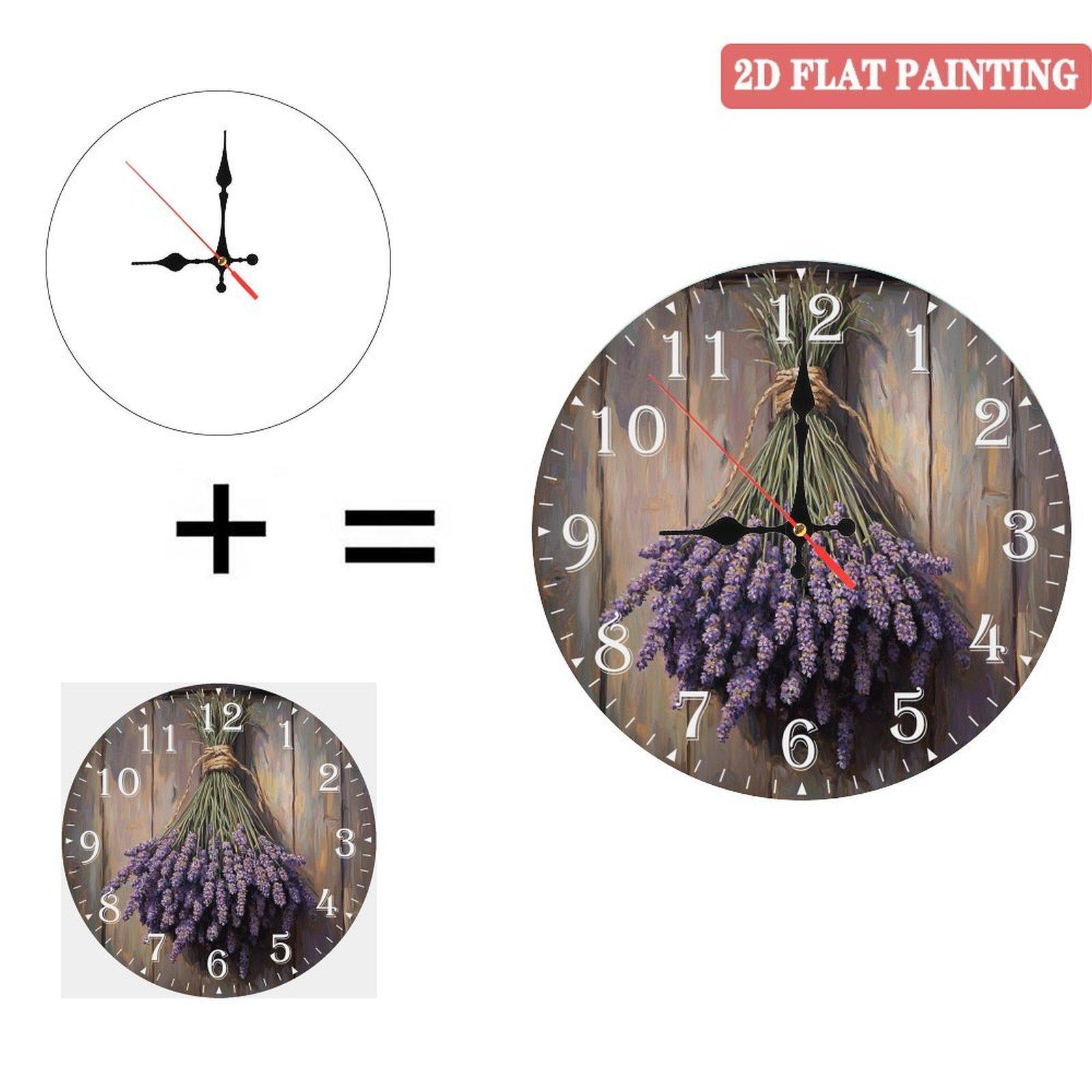 Handcrafted 30x30cm Round Wooden Wall Clock with Silent Non-Ticking Quartz Movement (White,12 in(30.48cm)) белый