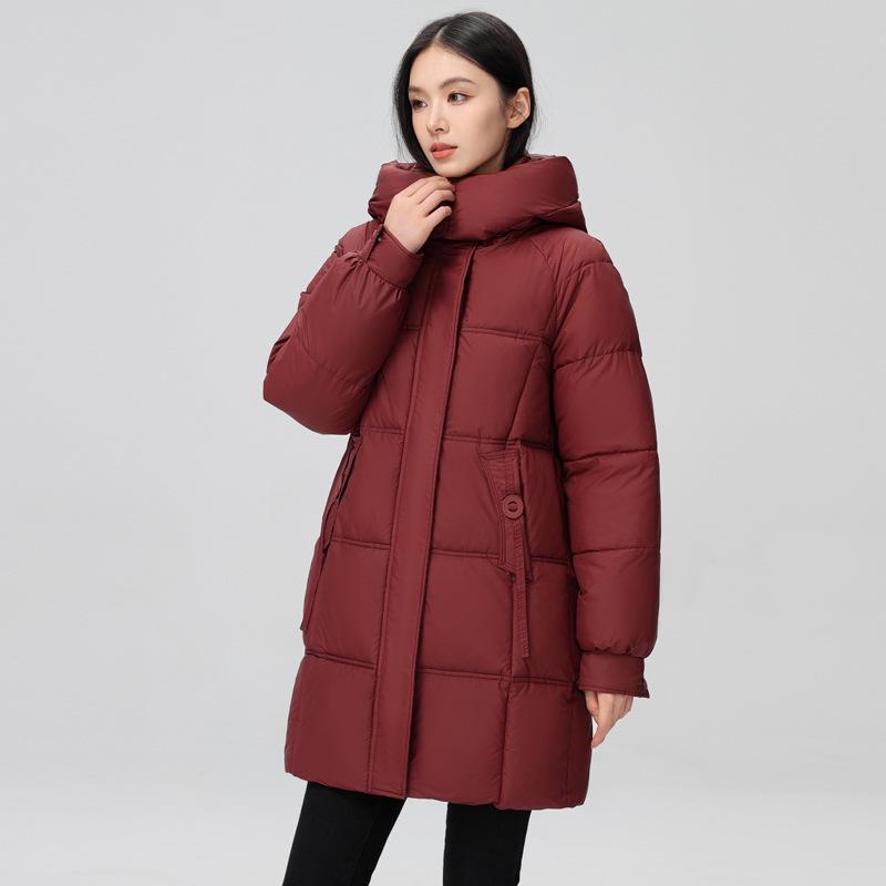 Women's 2024 Korean Harajuku Hooded Cotton Jacket - Winter Warm Detachable Mid-Length Coat