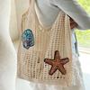 Yogodlns Wool Large Capacity Knit Bag Shoulder Shopping Bag for Women Cotton Girls Tote Bag Female Handbag Crochet Bag