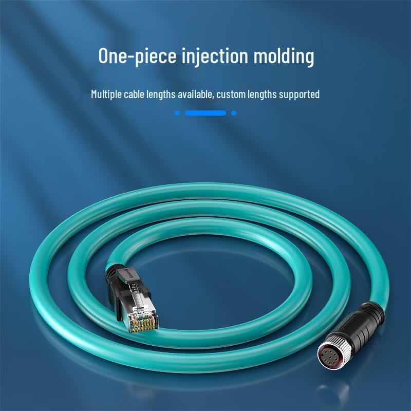 BSD Cat6a Shielded High-Flex M12 to RJ45 Industrial Camera Cable