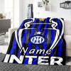 Personalisierbare Decke mit Name, Inter Mailand, Weich & Warm, für Sofa, Büro, Bett, Reise, Mittagspause, Geschenk, Geeignet für Alle Jahreszeiten