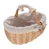 Picnic Basket with Removable Liner Hand Woven Empty Picnic Hamper Basket with Handle for Easter Camping Wedding Gathering