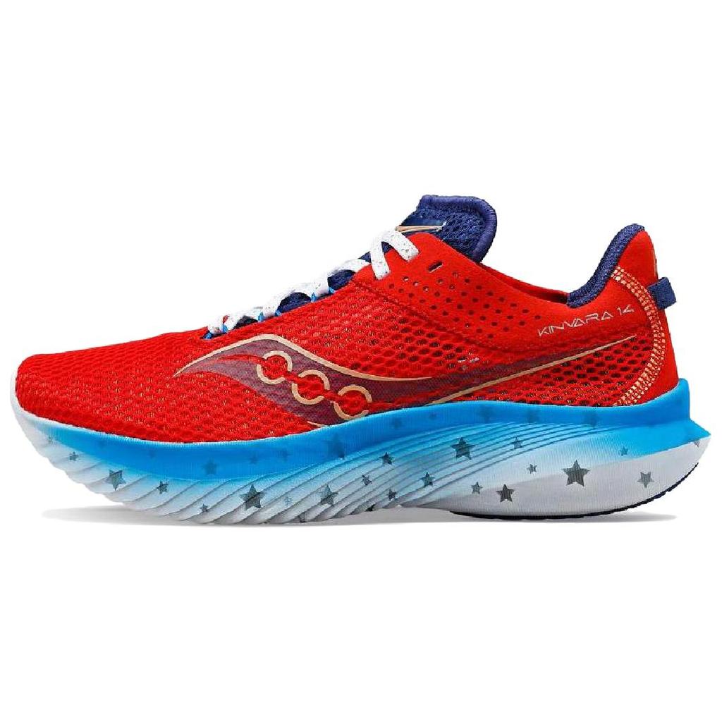 SAUCONY Scarpe da Ginnastica da Uomo Kinvara 14 Liberty Rosso Bianco Blu S20823-76