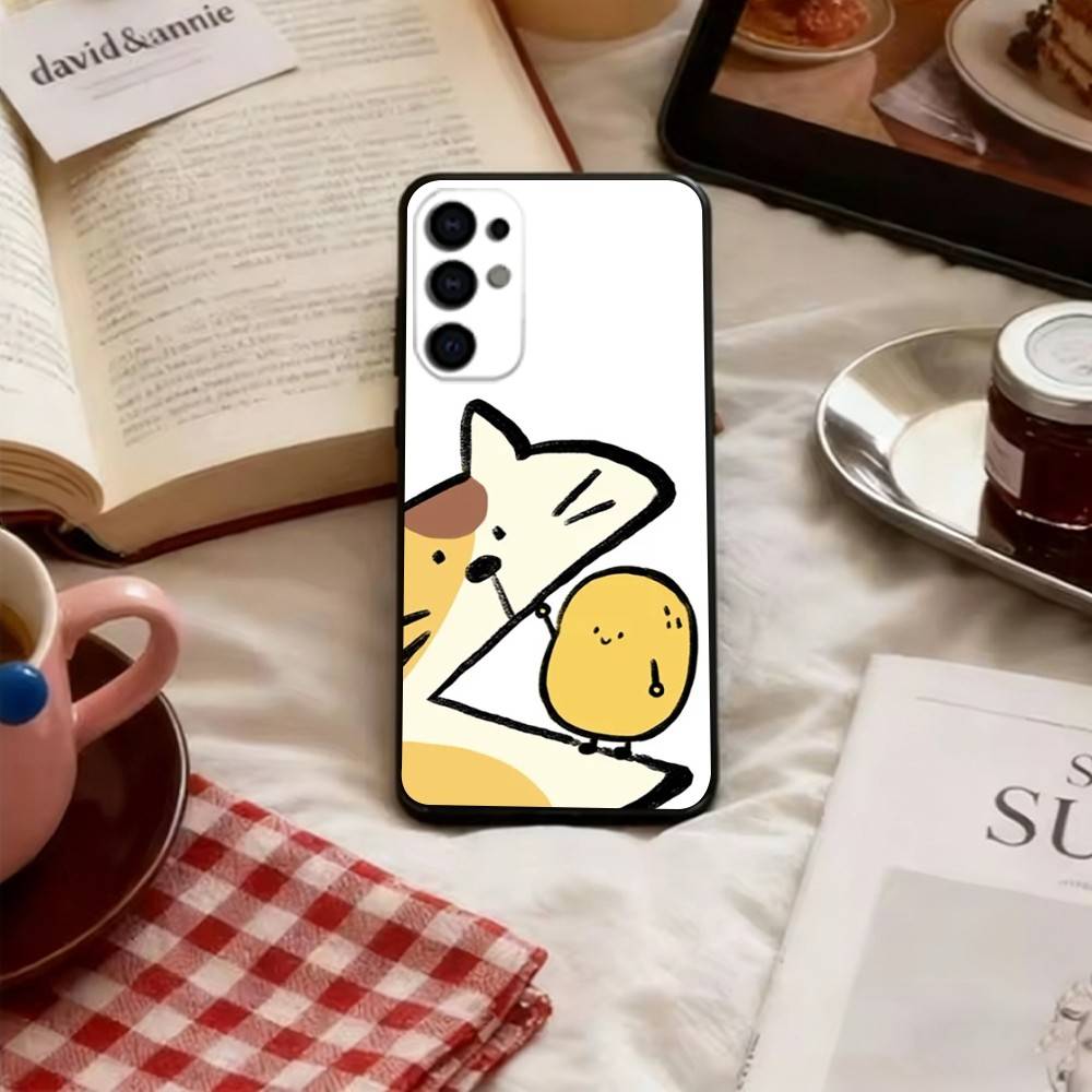 

Cute potato Phone Case Black Silicone Soft For Samsung S25,S24,S21,S22,S23,S30,Ultra,S20,Plus,Fe,Lite Samsung S225G
