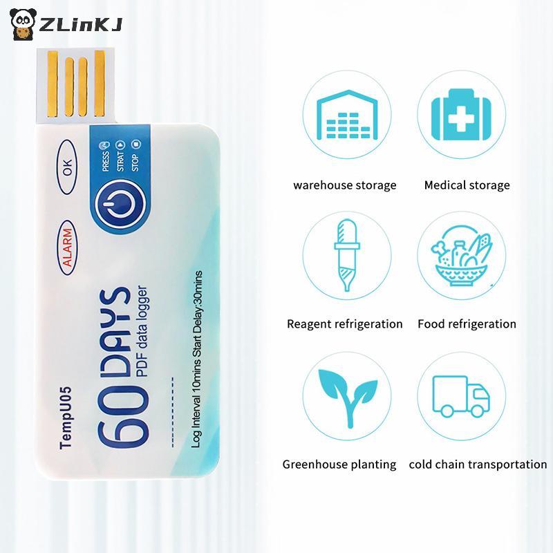 60 Day Data Logger Disposable USB Temperature Monitor for Cold Chain Food Pharmaceuticals Safe Delivery