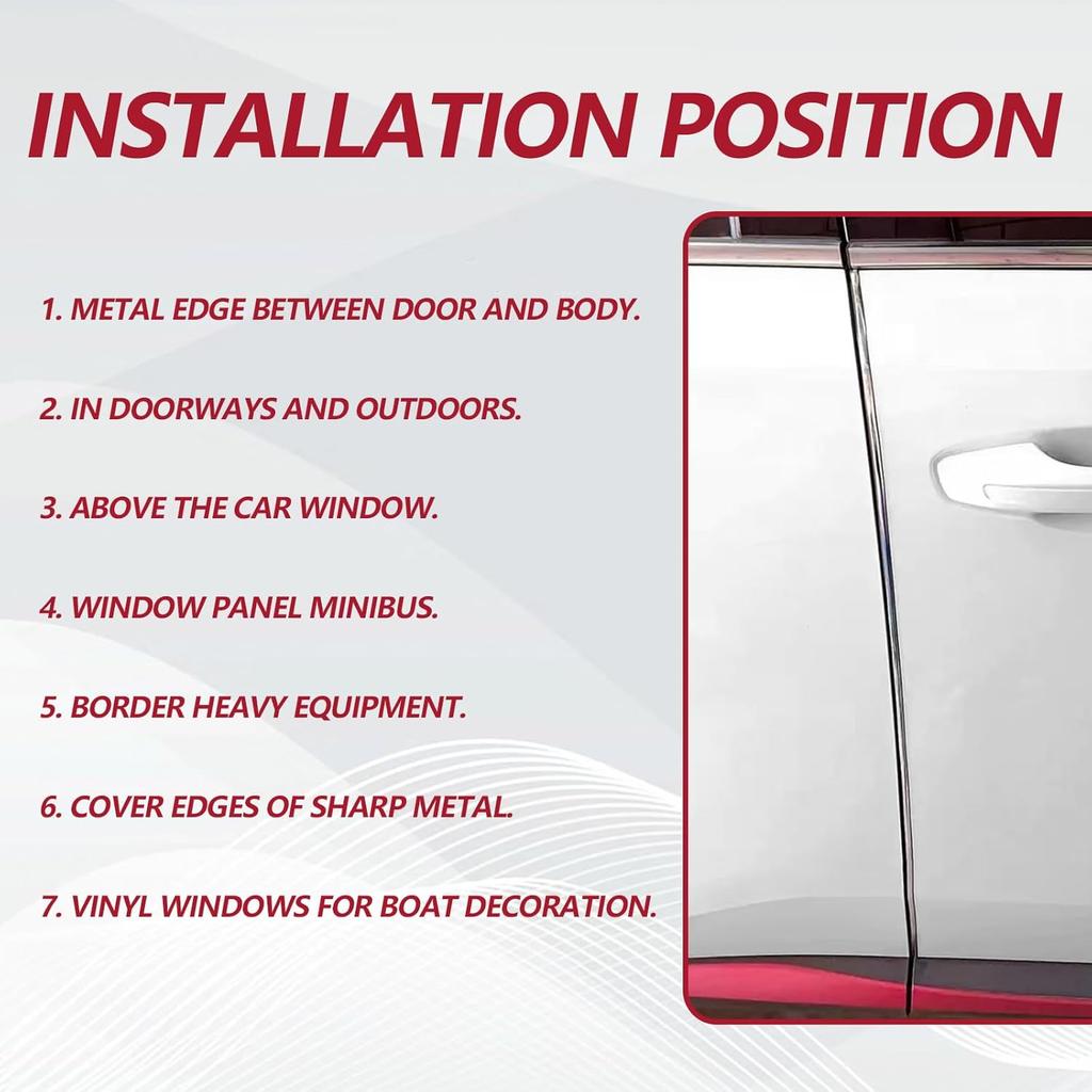 16FT (5M) Car Door Edge Protector, Universal U Shape Trim Molding Rubber Seal Protector With Fits Most Cars (Silver)