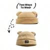 1pc Unisex Skullcap Beanie Rolled Cuff Hat No Brim Hats With Adjustable