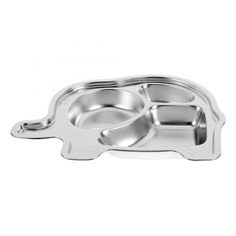 Stainless Steel Compartment Plates Silver For Storage